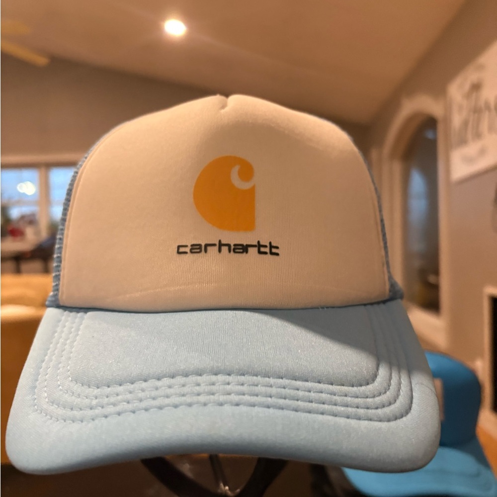 Carhartt style Light Blue and White Trucker Hat